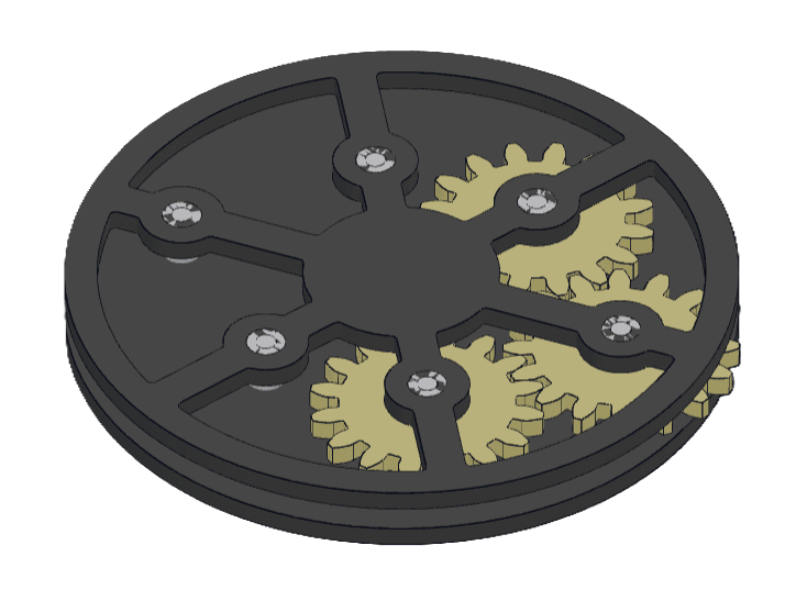 Rendered steampunk gearbox coaster model